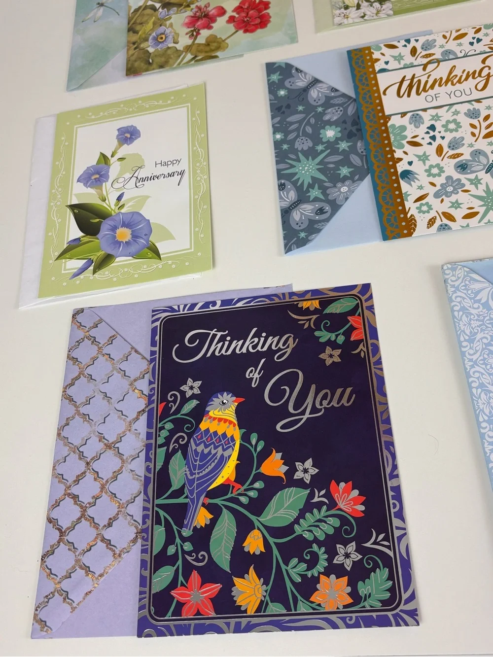 12 Mixed Assortment of Vintage Greeting Cards - Floral & Occasion Designs